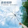Transparent advertising umbrella, non-disposable plastic automatic opening and closing umbrella, a popular female model, customizable LOGO, windproof, sunshade and rainproof tool Specification image